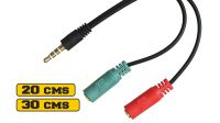 Cable Adaptador audio stereo Jack 3.5mm M > 2 x Jack 3.5mm Stereo H