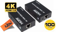 Kit extensión HDMI RX/TX 4K@30Hz 1080P  3D & HDMI 1.4 Cat.5e/Cat.6 100 m.