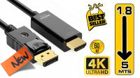 Cabo Displayport V1.2 a HDMI Goldplated 4K 3840x2160p M/M