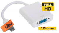 Cabo adaptador de monitor USB Tipo C Macho a VGA Fêmea 15cm
