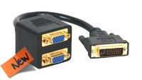 Cable divisor DVI-I Macho a 2 VGA Hembra 0.20m negro