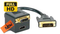 Cable divisor DVI-D Macho a DVI-D Hembra + HDMI Hembra 0.20m negro