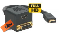 Cable divisor HDMI Macho a HDMI Hembra + DVI-D Hembra 0.2m negro