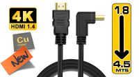 Cabo HDMI 1.4 goldplated Macho direito a Macho angulado