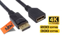 Cabo de extensão Displayport preto Macho/Fêmea