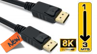 Cabo monitor Displayport V1.4 M/M AWG28 8K (7680x4320)30Hz preto