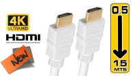 Cabo HDMI 1.4 goldplated 4K M/M branco
