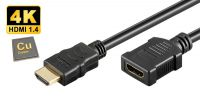 Cabo HDMI extensão goldplated 1080P M/F preto 10m