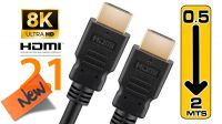 Cabo HDMI 2.1 goldplated 8K 4320p 60Hz M/M double shielded HDCP2.2 AWG30