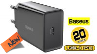 Carregador Baseus 1x USB-C 20W QC Máx. 3A preto