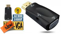 Adaptador HDMI a VGA e Audio preto