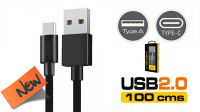 Cabo USB 2.0 A Macho a USB Tipo C macho 1m