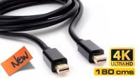 Cabo mini DisplayPort a mini DisplayPort V1.2 (3840x2160) 4K 1080P preto 1.8m