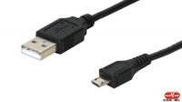 Cabo USB A Macho a Micro B Macho preto 0.60m