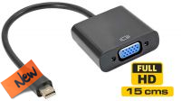 Cabo mini DisplayPort a VGA  M/F negro