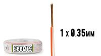 Bobina de cable de audio blanco y naranja 0.35mm 200 m
