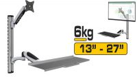 Soporte de pared con brazo LCD 15" a 27" y soporte teclado en gris