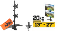 Soporte de mesa con base 2 monitores vertical 13/27" preto 20Kg máx.