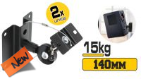 Soporte de pared para altavoces con cable de seguridad e acero 15Kg en negro