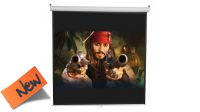 Tela 100x100 para proyector de video de 180x180cm utiles con soporte pared/tecto