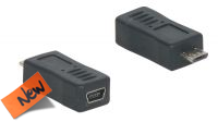 Adaptador USB Micro 05P Macho a mini USB Fêmea