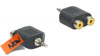 Adaptador audio Jack 3.5mm Stereo Macho a 2x RCA Hembra negro