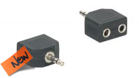 Adaptador audio stereo Jack 3.5mm Macho a 2x Jack 3.5mm hembra negro