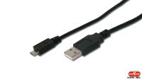 Cabo USB A Macho a Micro USB B Macho preto 1.5m