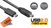 Cabo USB 3.1 C Macho - USB 2.0 mini B 5p macho 1.8m