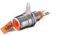 Conector RCA  Goldplated H para soldar en panel, rojo