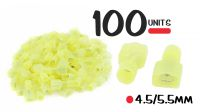 Conjunto de 100 terminais isolados tipo Faston/macho 6.35mm 4.5-5.5mm2 24A amarelo
