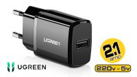 Carregador Ugreen ED011 100-240V  USB  5V  2.1Amp negro
