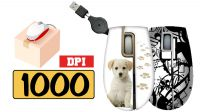 Ratón óptico mini USB 2.0 1000 dpi cable retráctil