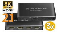 Multiplicador HDMI 2.1 1en3 y Switch 8K@60Hz EDID Negro