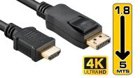 Cabo Displayport V1.2 a HDMI Goldplated 4K 3840x2160p M/M