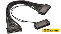 Adaptador de alimentación extensión interno ATX 24 pines M/H + 24 pines (2pin) Hembra 0.30m