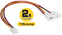 Cable de extensión 3 pines Hembra - 2 x 3 pines Macho para ventiladores 0.15m