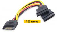 Cable de alimentación interna Sata 1 Macho a 2 Hembra 0.15cm