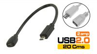 Cabo de dados USB 2.0 micro B a Samsung S3 11p 0.20m