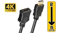Cable HDMI-HDMI high Speed com Ethernet 3D 4K 1080P AWG30 M/H Negro