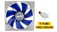 Ventilador Akasa silent color 120 mm 17.5 dB(A) 3+4 pinos