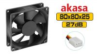 Ventilador de 12V 3P 80x80x25mm negro