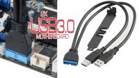 Cabo adaptador 2 x USB 3.0 Tipo A Macho interno ligação motherboard 30cm