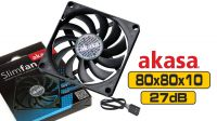 Ventilador Akasa slim PWM 4pinos 80 x 80 x 10.8 mm