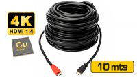 Cable amplificado activo doble apantallado HDMI 1.4 3D/1080P M/M Gold Plated Negro 10m
