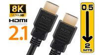 Cable HDMI 2.1 8K 4320p a 60Hz M/M doble apantallado HDCP2.2 AWG30 Gold Plated