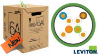 Bobina cable U/UTP Cat.6 sólido RDT CU AWG24 LSZH Verde Leviton 305m