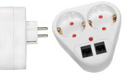 Adaptador divisor Shucko com conector para telefone