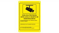 Placa de aviso para CCTV 210x300mm amarela