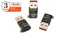 Adaptador cRadia USB-A M - USB-C F GEn2, USB3.2 120W PD 10Gbs